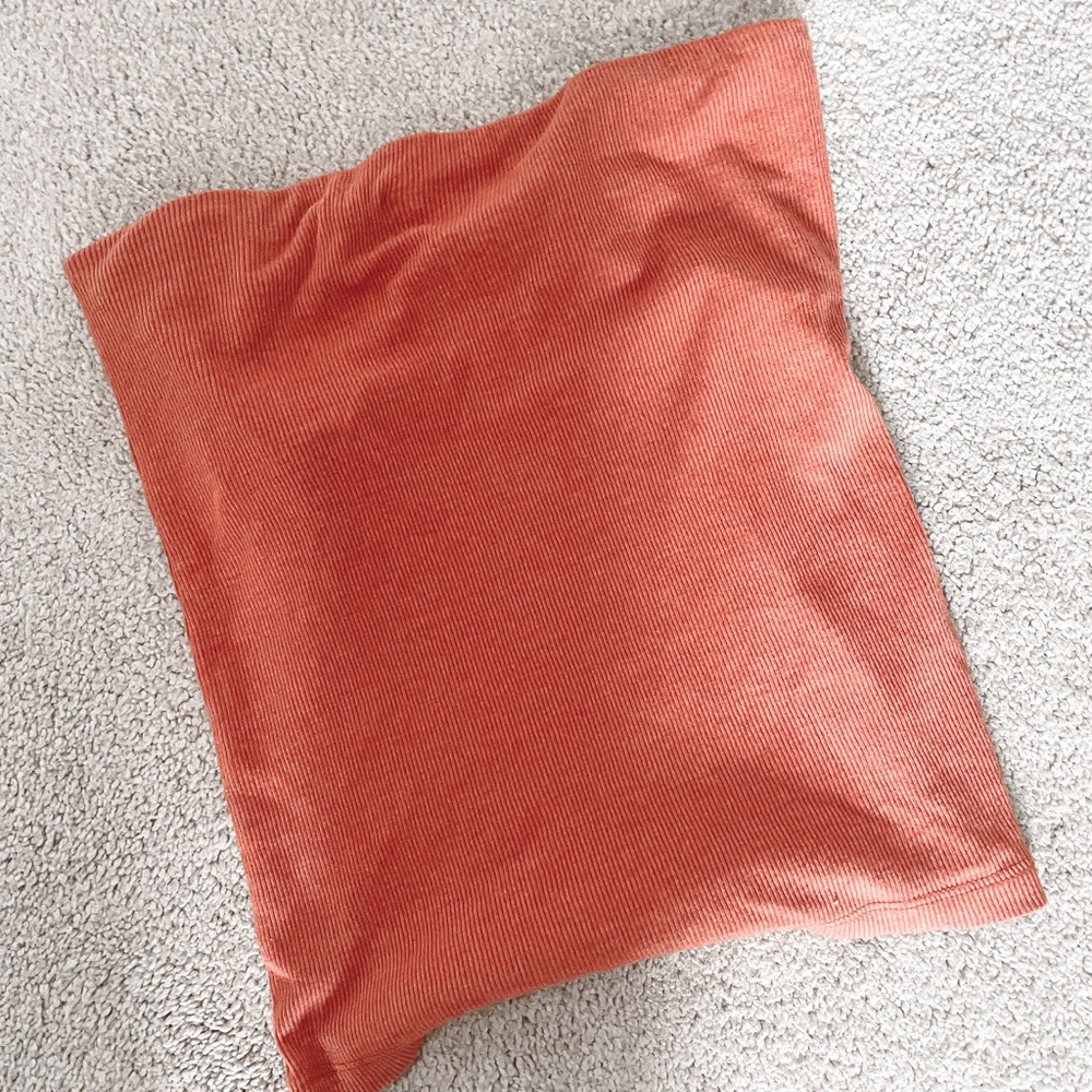 Aerie orange ribbed tube top